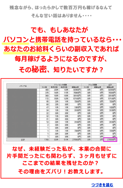このビッグチャンスに乗り遅れるな!片手間作業でド素人を月収6ケタへ導く 携帯アフィリエイトパーフェクトマスター